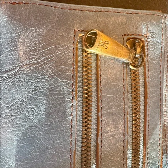 HOBO Light Blue Leather Clutch with Gold Accents - Picture 3 of 8